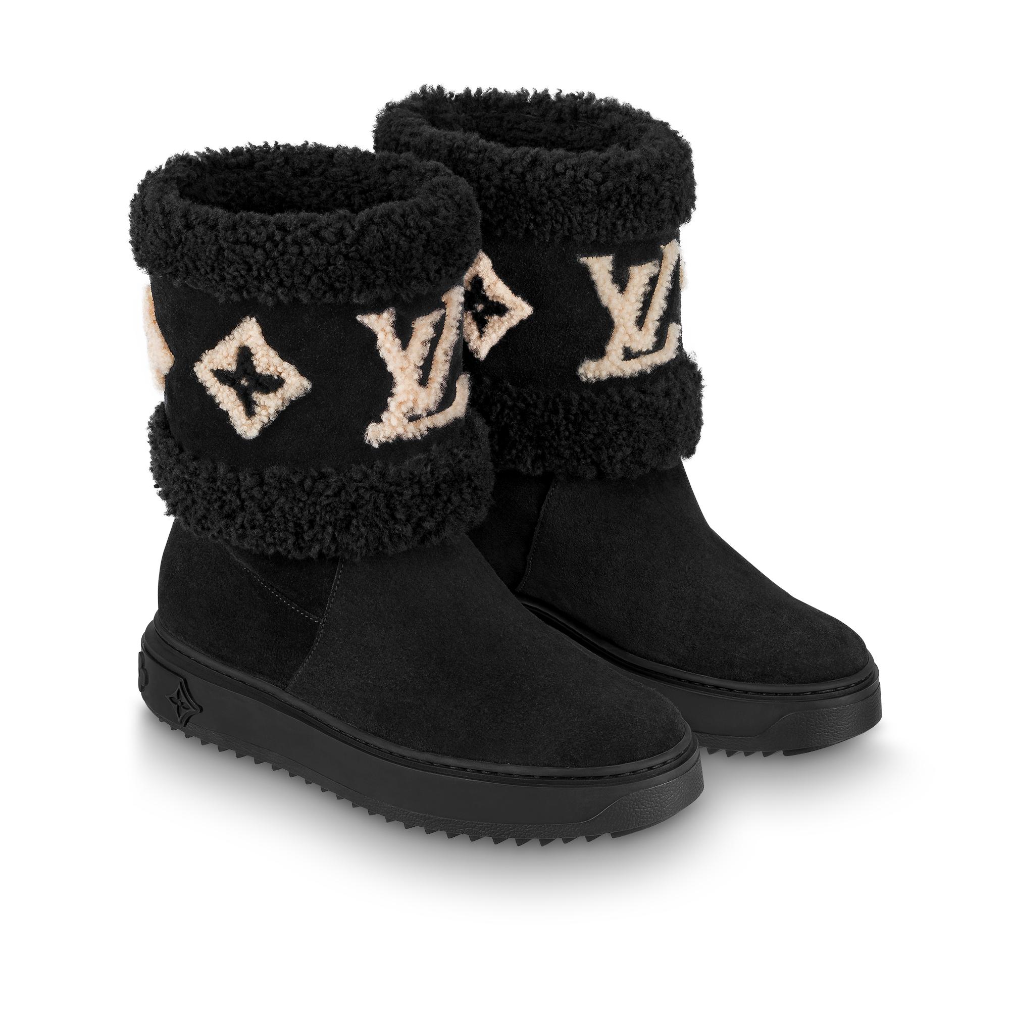 Snowdrop Flat Ankle Boots Luxury Black LOUIS VUITTON